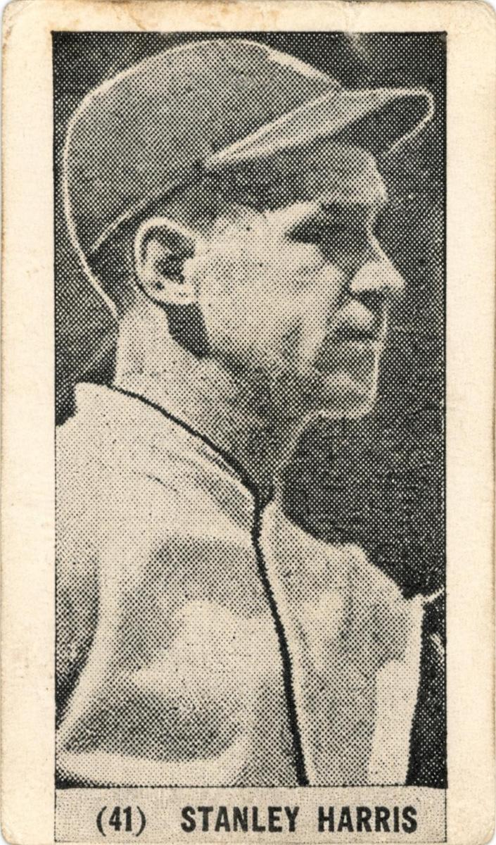 1928 Yuengling's Ice Cream Baseball Stanley Harris #41