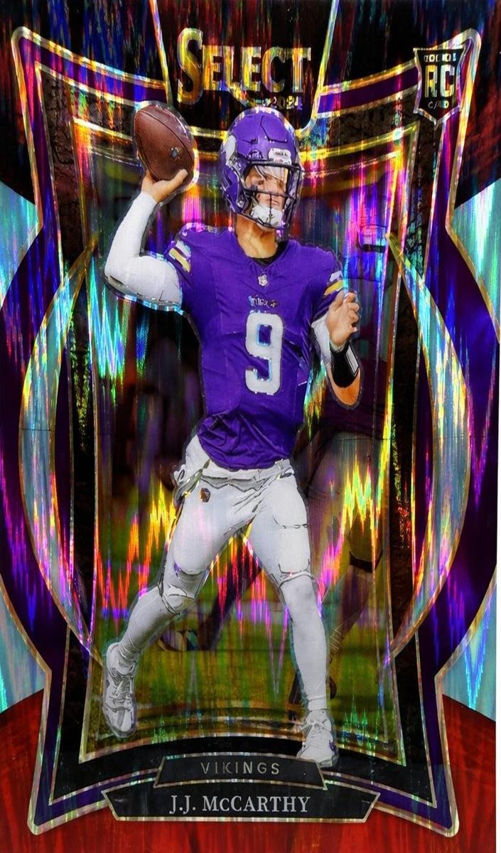2024 Panini Select Football Black and Red Shock J.J. McCarthy #24