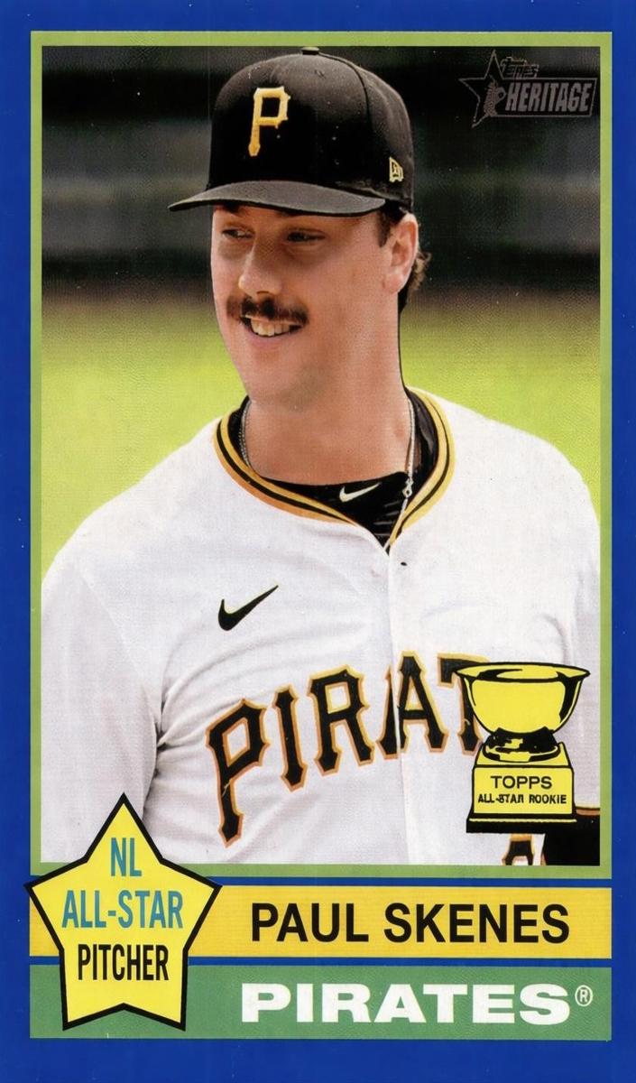 2025 Topps Heritage Baseball Dark Blue Bordered Paul Skenes #60
