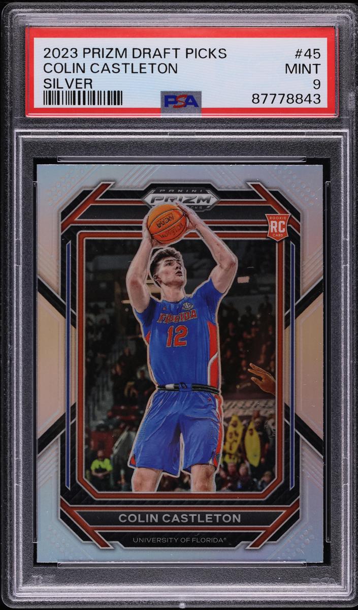 2023 Panini Prizm Draft Picks Basketball Silver Colin Castleton #45 PSA 8.5