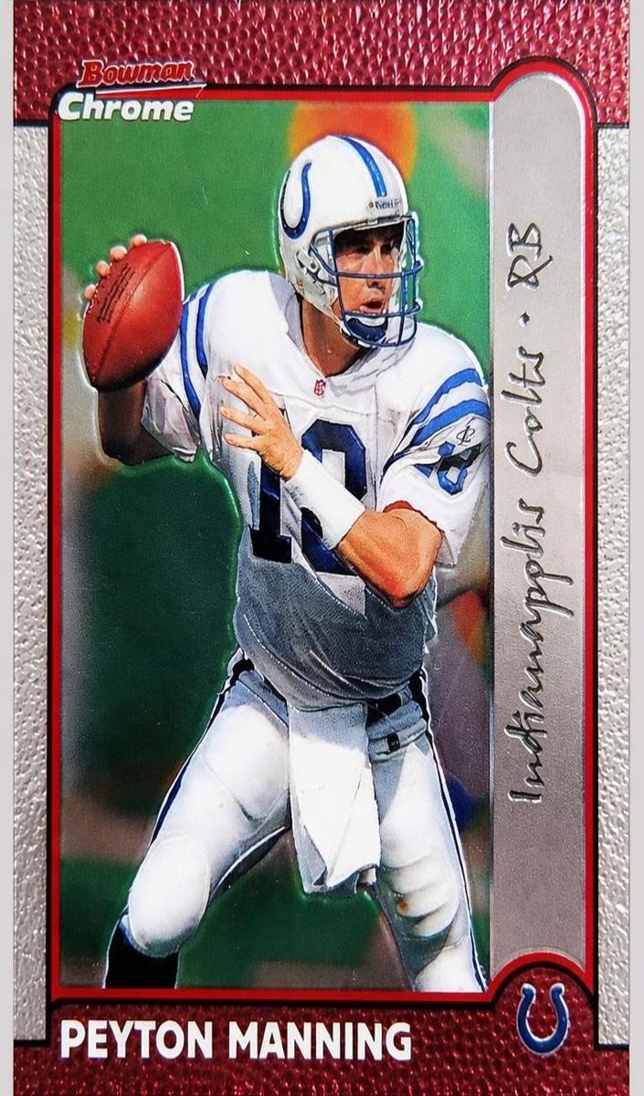 1999 Bowman Chrome Football Refractor Peyton Manning #70 SGC 8.5