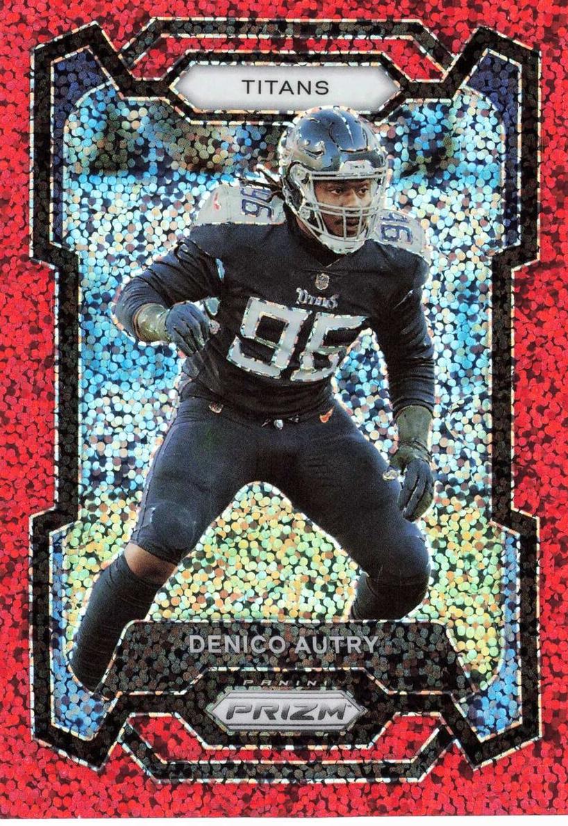2023 Panini Prizm Football Red Sparkle Denico Autry #283