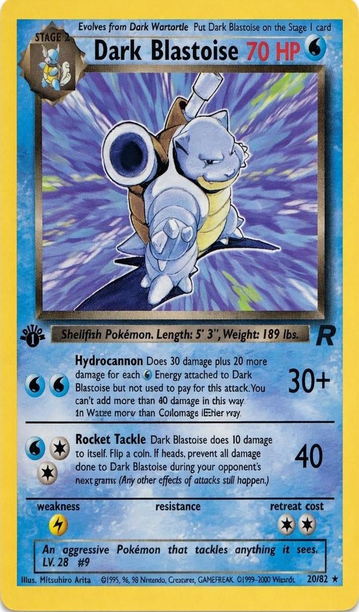 2000 Pokemon Team Rocket 1st Edition Dark Blastoise #20
