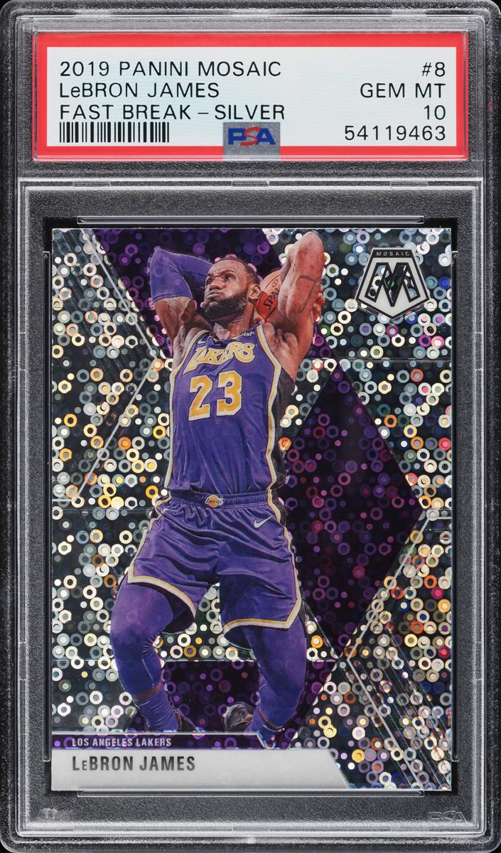 2019 Panini Mosaic Basketball Fast Break Silver Lebron James #8 PSA 9