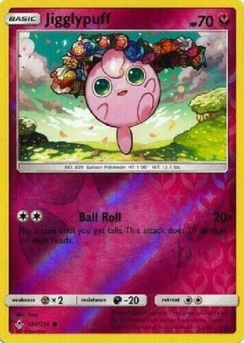 2019 Pokemon Sun & Moon Unbroken Bonds Reverse Holo Jigglypuff #134