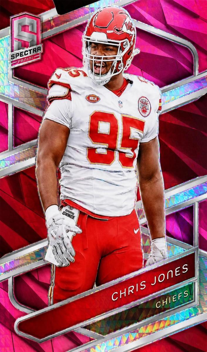 2024 Panini Spectra Football Neon Pink Die Cut Chris Jones #55