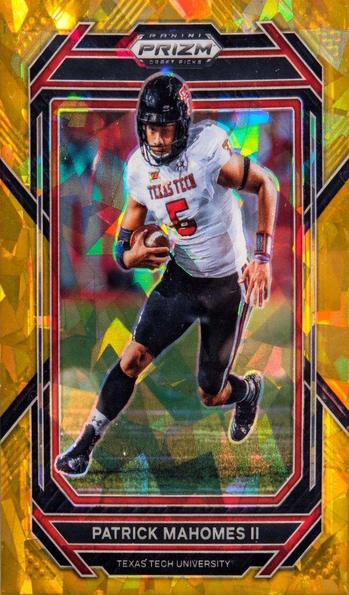 2023 Panini Prizm Draft Picks Football Gold Ice Patrick Mahomes II #81 PSA 10