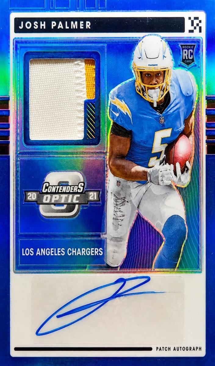 2021 Panini Contenders Optic Football Blue Josh Palmer #RPA-JPA PSA 8