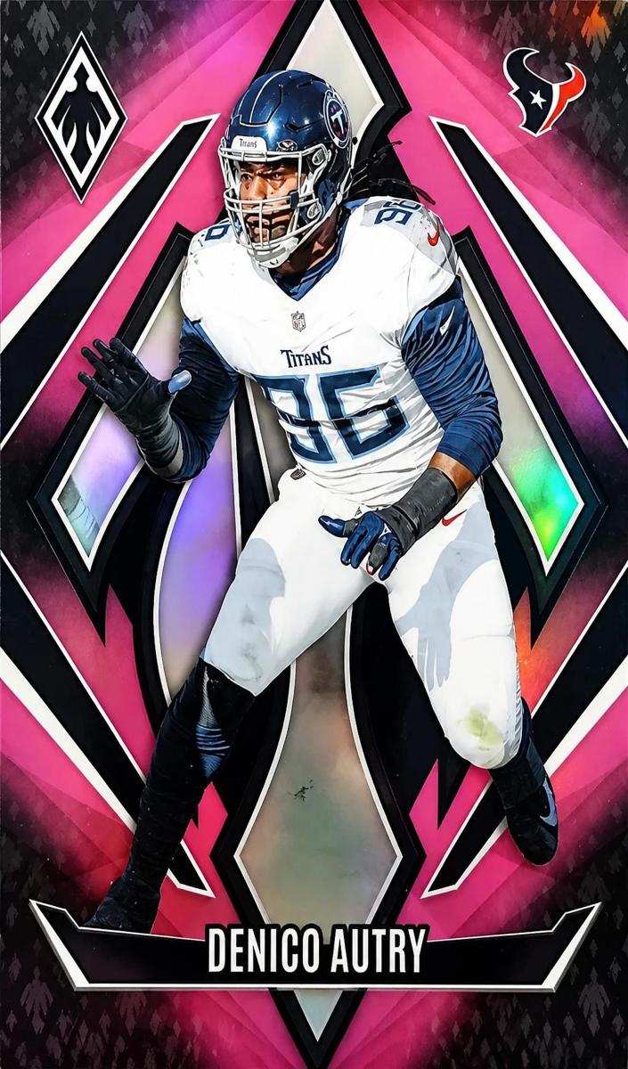 2024 Panini Phoenix Football Pink Fade Denico Autry #42