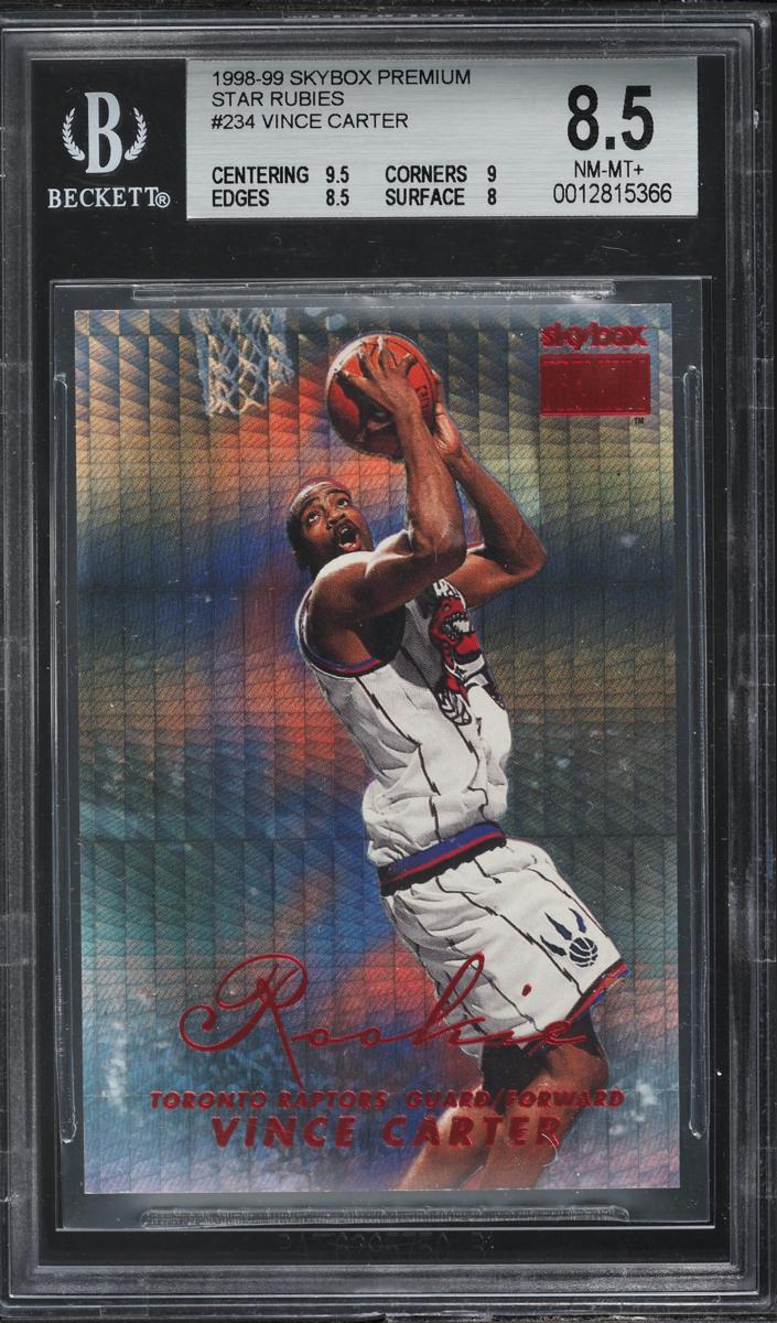 1998 Skybox Premium Basketball Star Rubies Vince Carter #234 BGS 8