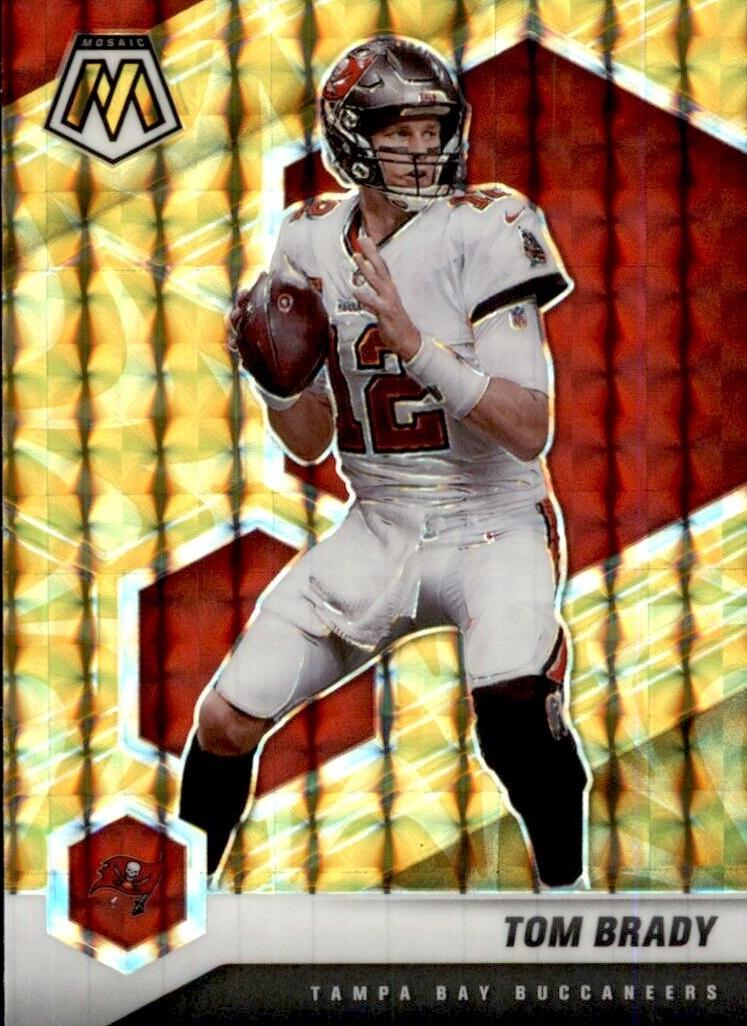 2021 Panini Mosaic Football Reactive Yellow Tom Brady #186 PSA 9