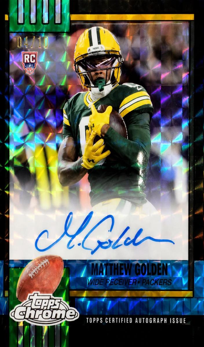 2025 Topps Chrome Football Black Geometric Refractor Matthew Golden #1990-MG