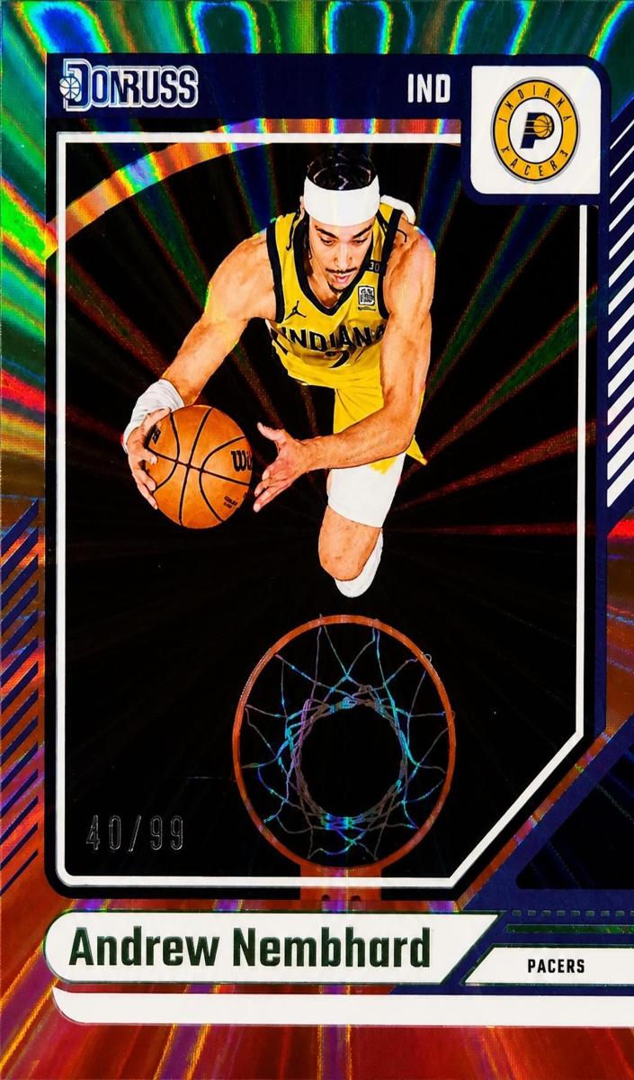 2024 Panini Donruss Basketball Holo Red and Green Laser Andrew Nembhard #85