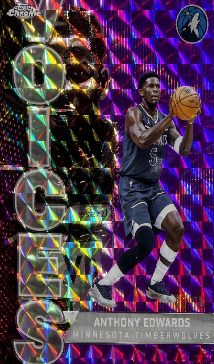 2025 Topps Chrome Basketball Geometric Purple Refractor Anthony Edwards #VS-4