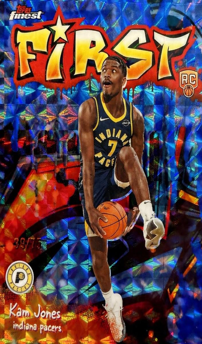 2025 Topps Finest Basketball Blue Geometric Refractor Kam Jones #F-28