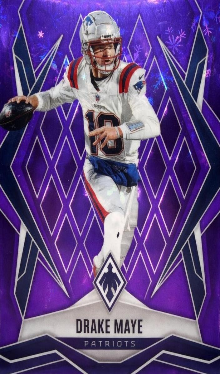 2025 Panini Phoenix Football Purple Winter Drake Maye #111