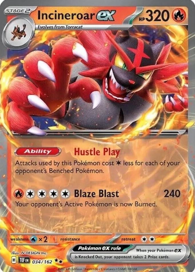 2024 Pokemon Scarlet & Violet Temporal Forces Incineroar #34 PSA 9