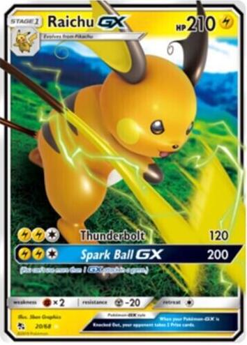 2019 Pokemon Sun & Moon Hidden Fates Raichu GX #20