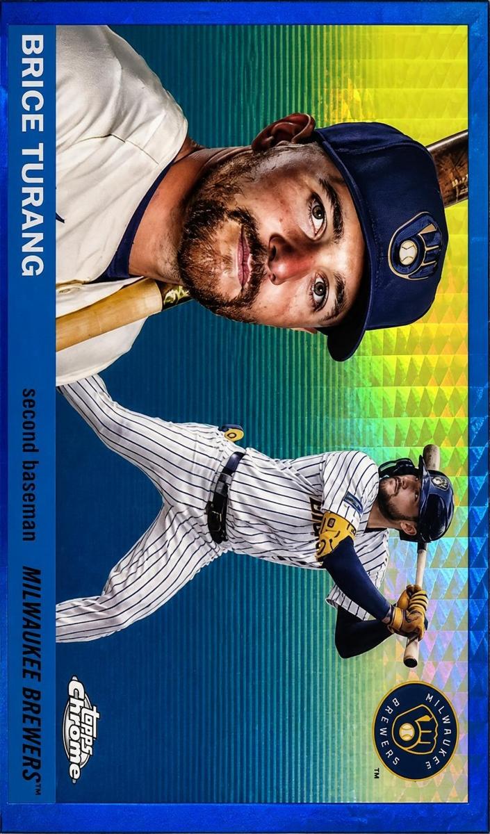 2025 Topps Chrome Platinum Baseball Blue Prism Refractor Brice Turang #119
