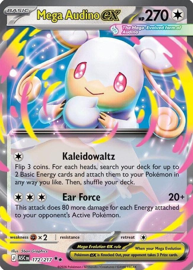 2026 Pokemon Mega Evolution Ascended Heroes Mega Audino EX #172