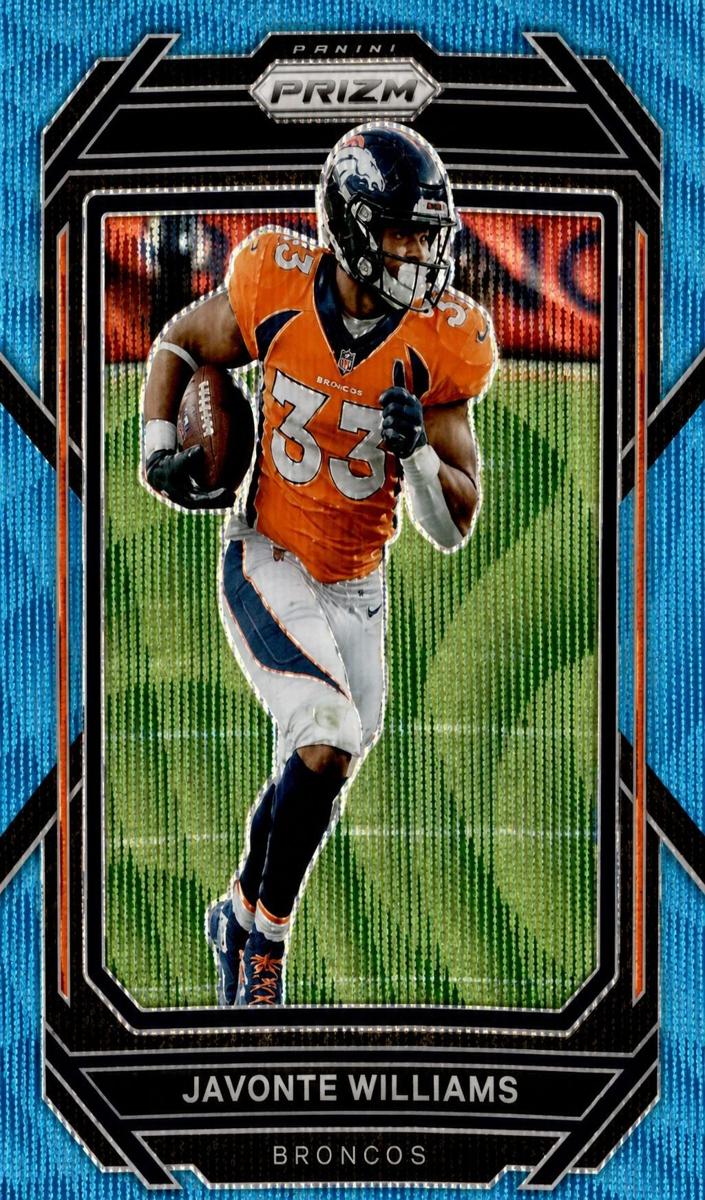 2022 Panini Prizm Football Blue Wave Javonte Williams #87