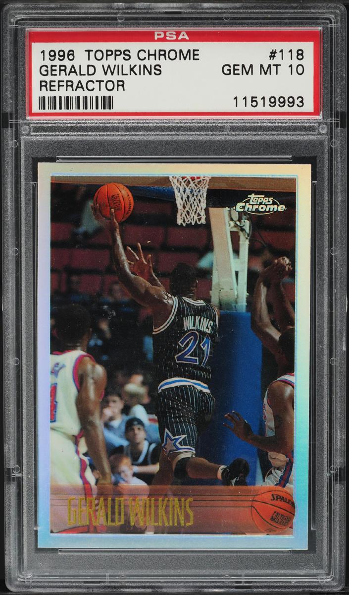 1996 Topps Chrome Basketball Refractor Gerald Wilkins #118 PSA 9
