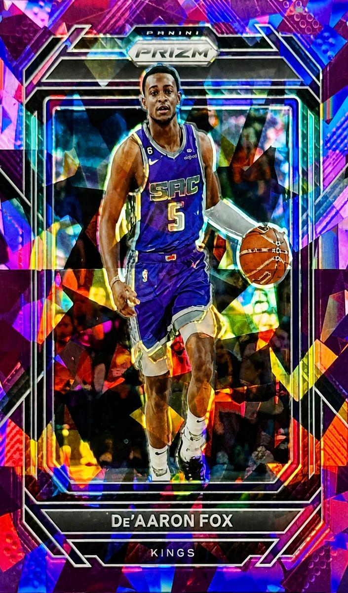2022 Panini Prizm Basketball Purple Ice De'Aaron Fox #118 PSA 10