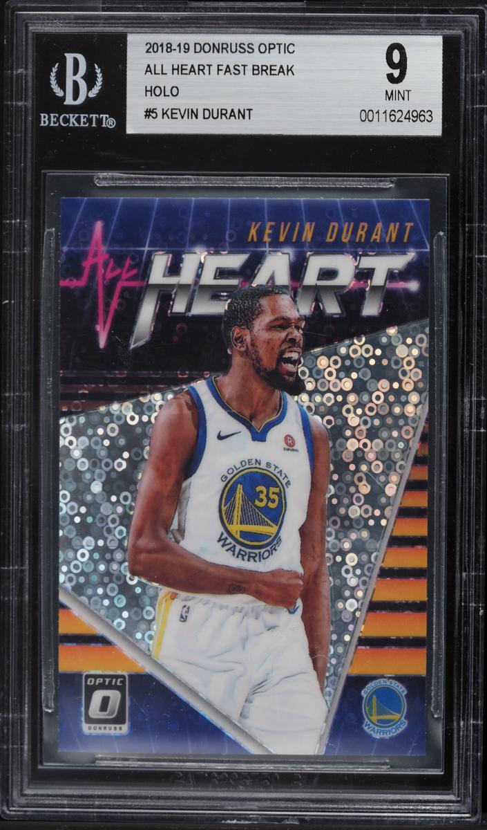 2018 Donruss Optic Basketball Fast Break Holo Kevin Durant #5 PSA 9
