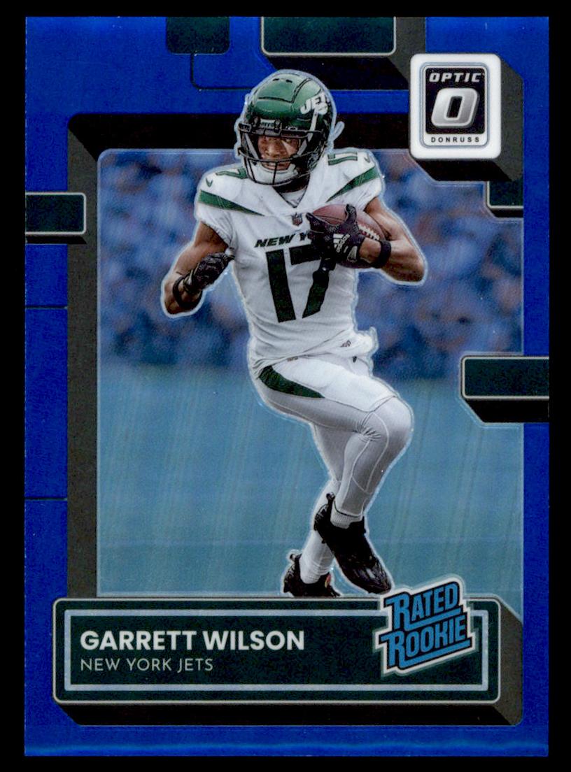 2022 Donruss Optic Football Blue Garrett Wilson #206 PSA 8.5