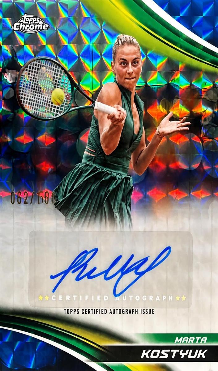 2025 Topps Chrome Tennis Blue Refractor Marta Kostyuk #CA-MKK