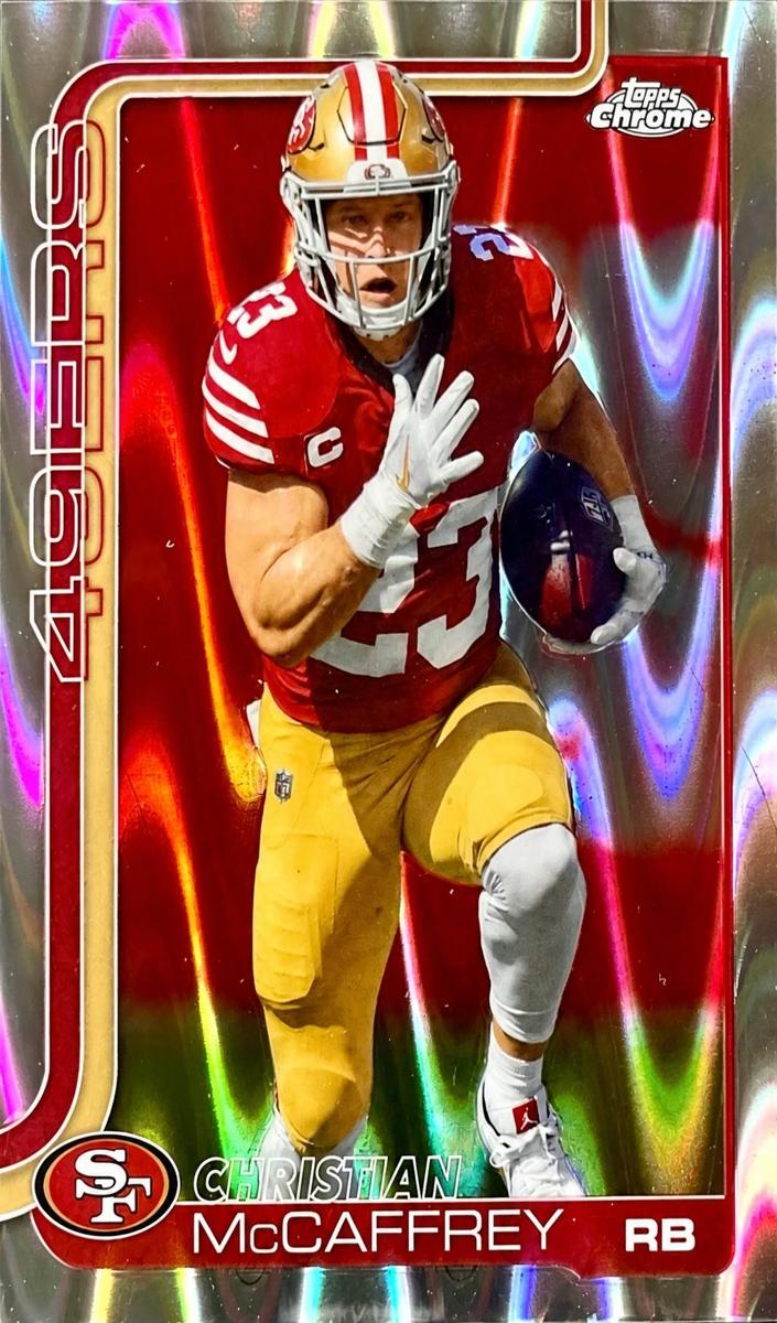 2025 Topps Chrome Football RayWave Refractor Christian McCaffrey #263