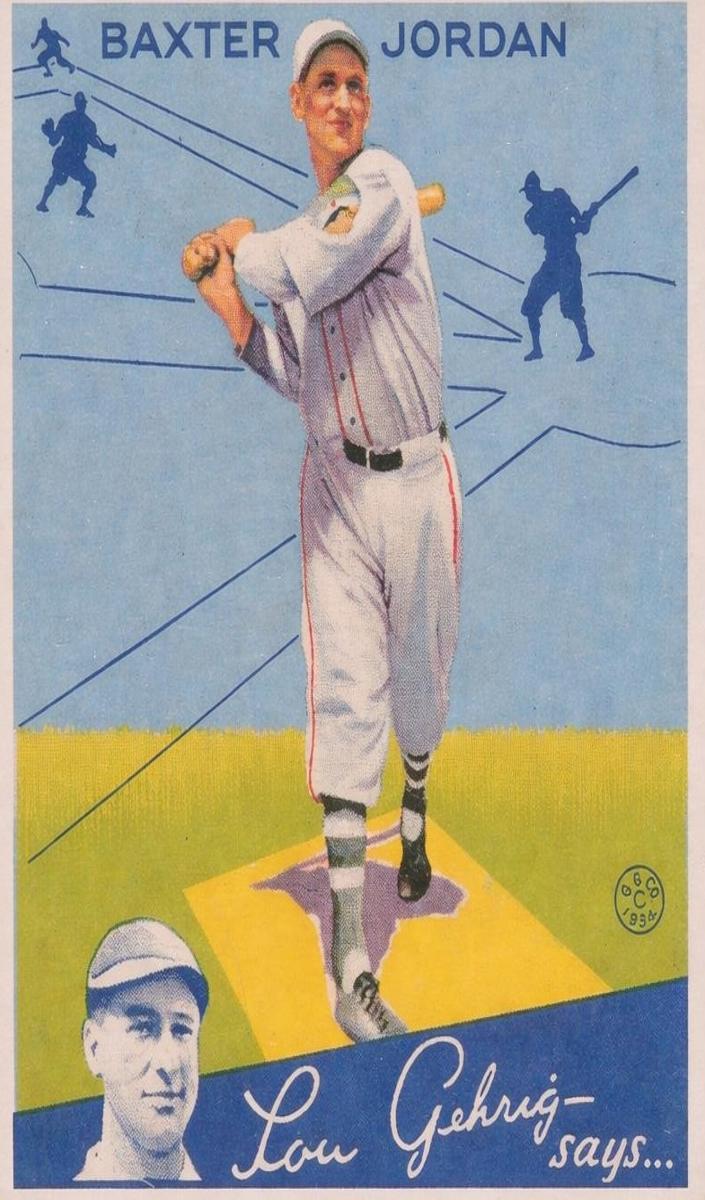 1934 R320 Goudey Baseball Baxter Jordan #31