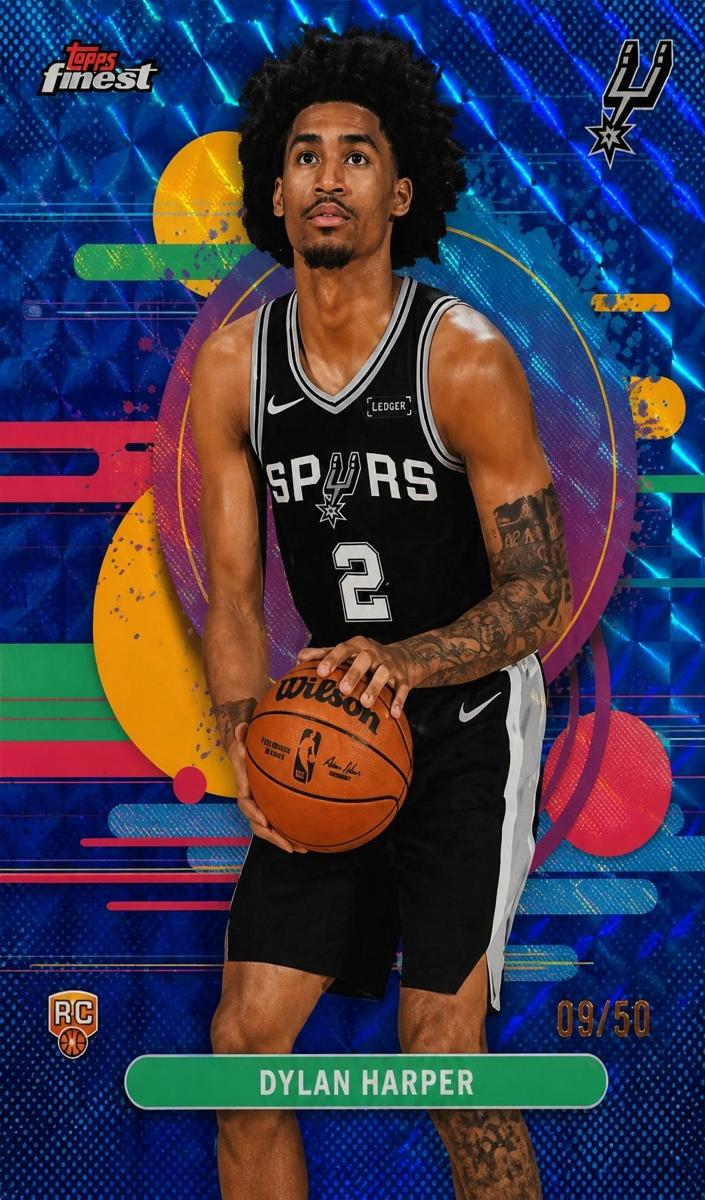 2025 Topps Finest Basketball Blue Geometric Refractor Dylan Harper #102