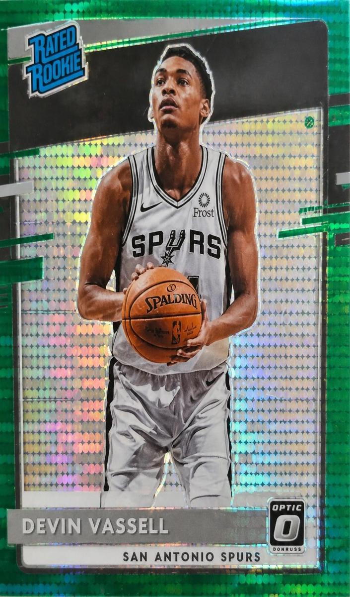 2020 Donruss Optic Basketball Fanatics Green Pulsar Devin Vassell #161 PSA 9