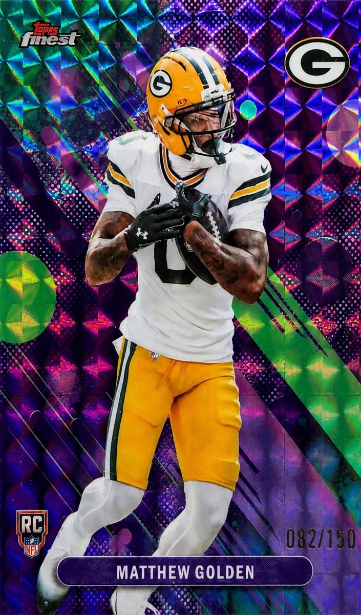 2025 Topps Finest Football Purple Geometric Matthew Golden #25
