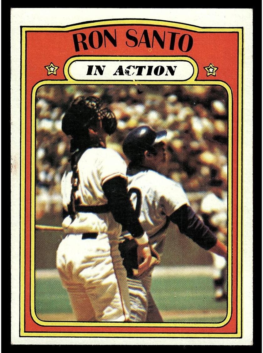 1972 Topps Baseball In Action Ron Santo #556