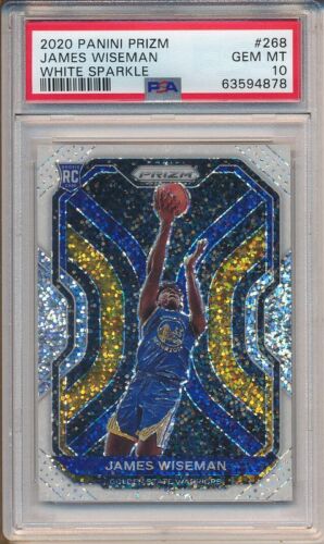2020 Panini Prizm Basketball White Sparkle James Wiseman #268 PSA 9