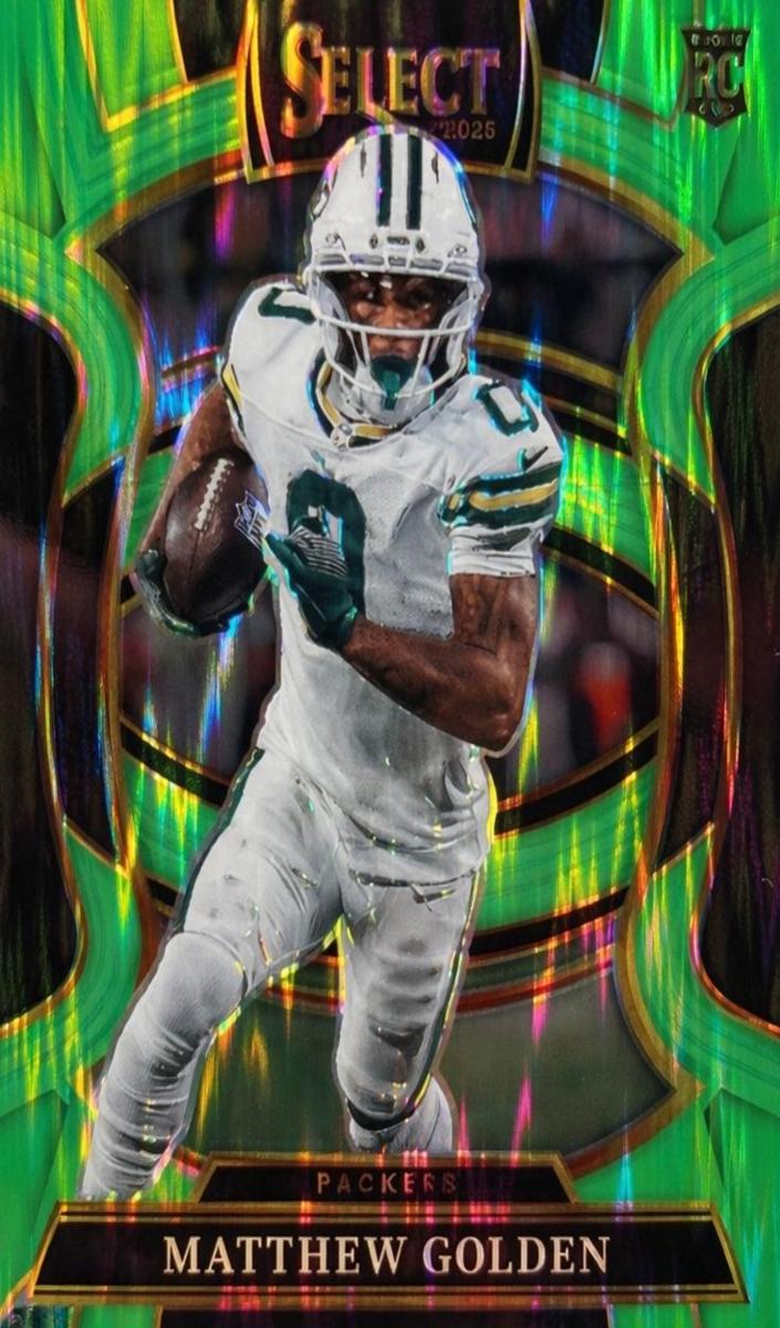2025 Panini Select Football Neon Green Shock Matthew Golden #66