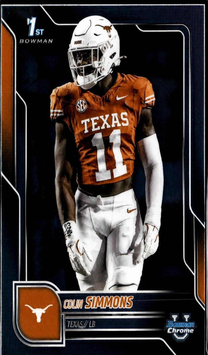 2025 Bowman Chrome University Football Colin Simmons #122