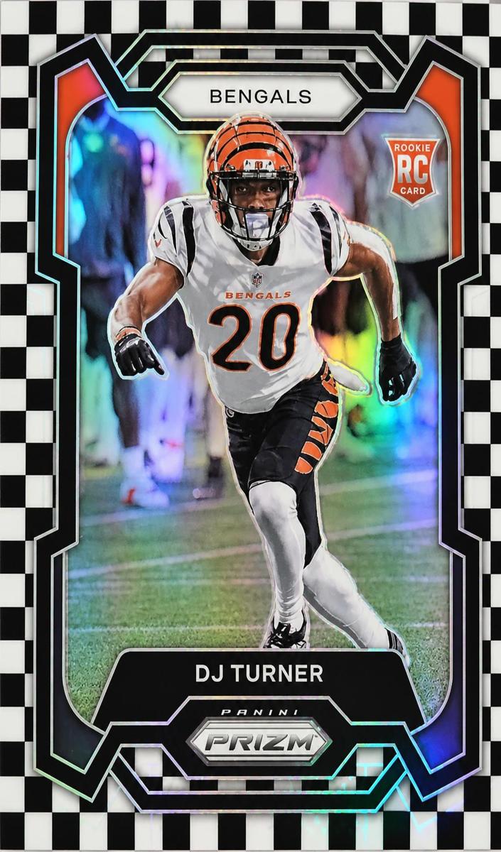 2023 Panini Prizm Football Black and White Checker DJ Turner #319