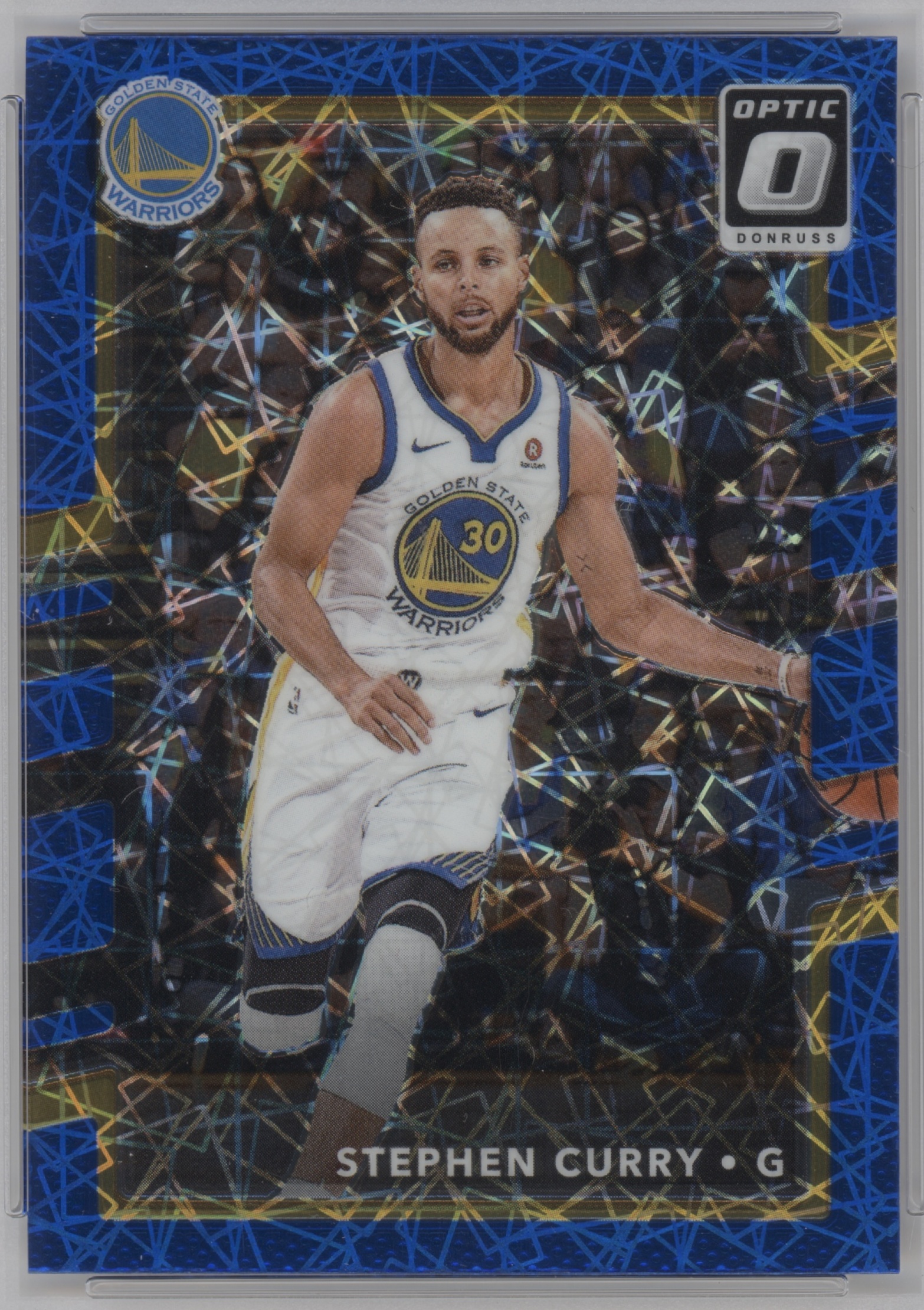 2017 Donruss Optic Basketball Blue Velocity Stephen Curry #46 PSA 9
