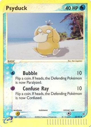 2004 Pokemon EX Team Magma Vs. Team Aqua Reverse Foil Psyduck #44 PSA 8