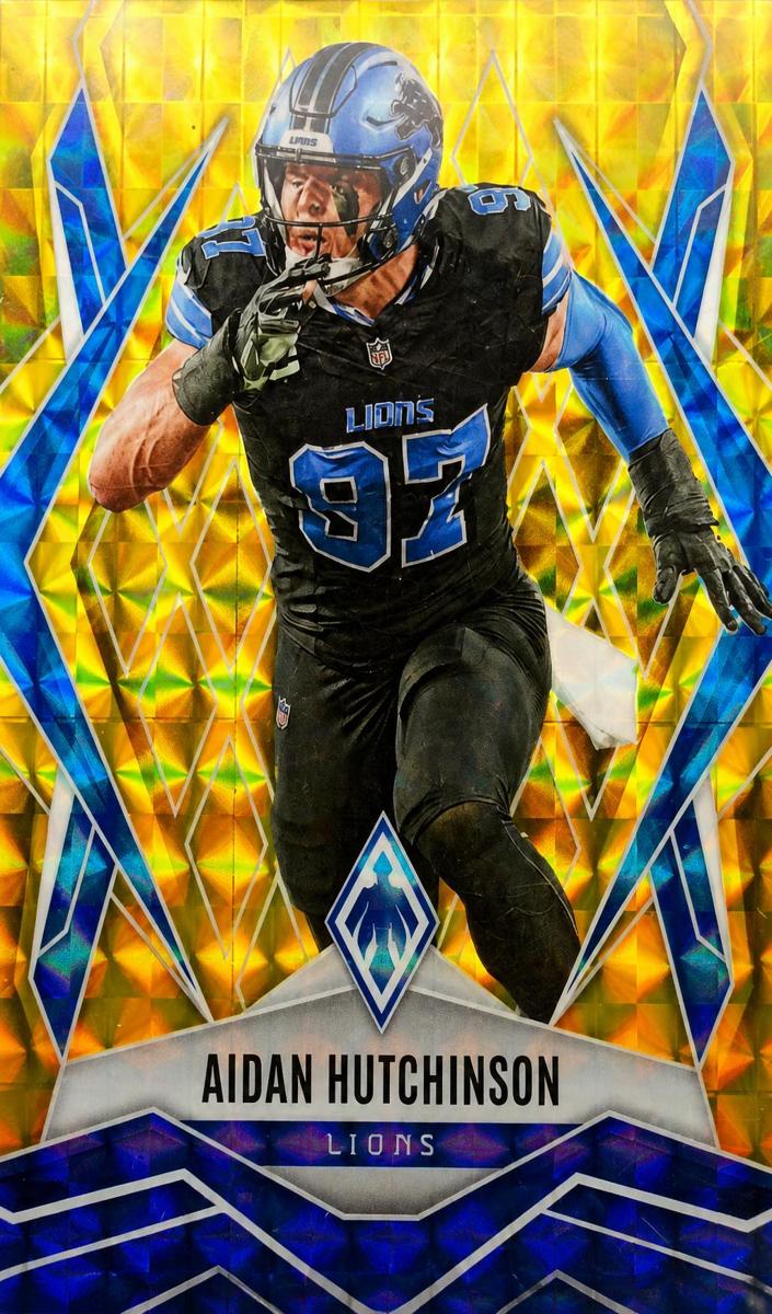 2025 Panini Phoenix Football Yellow Pyramids Aidan Hutchinson #21