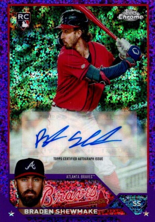 2023 Topps Chrome Update Baseball Purple Speckle Braden Shewmake #AC-BSH PSA 10