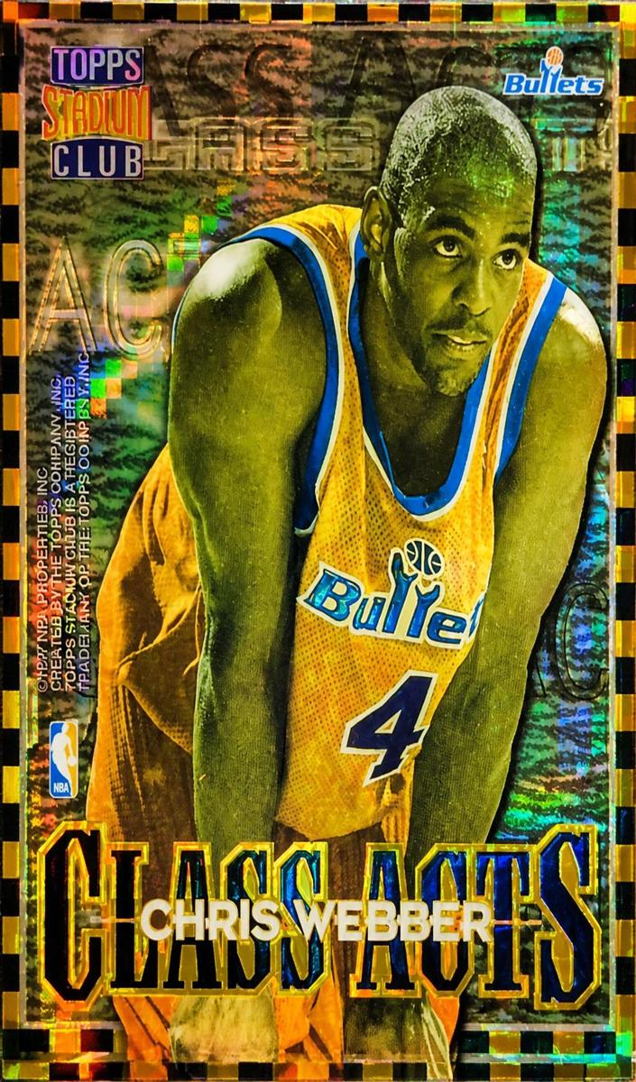 1996 Topps Stadium Club Basketball Atomic Refractor Chris Webber #CA4 PSA 5.5