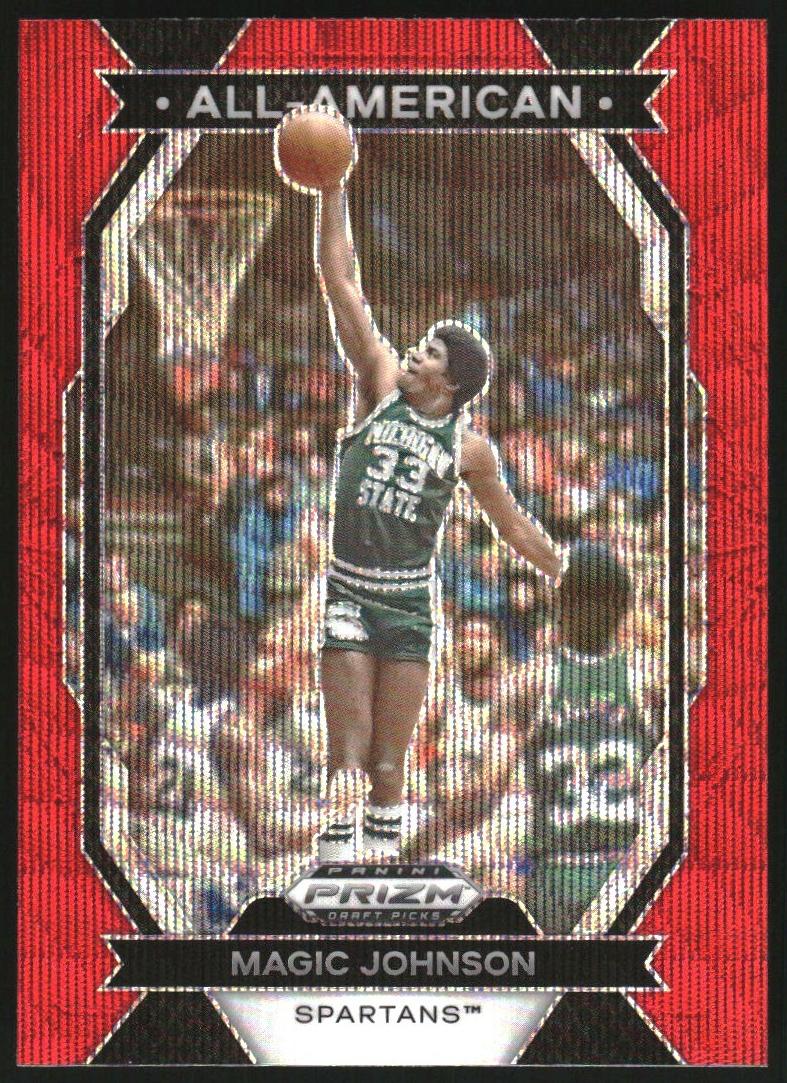 2024 Panini Prizm Draft Picks Basketball Red Wave Magic Johnson #28