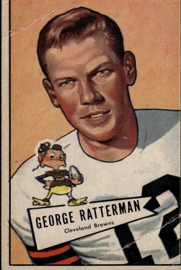 1952 Bowman Large Football George Ratterman #111 PSA 7