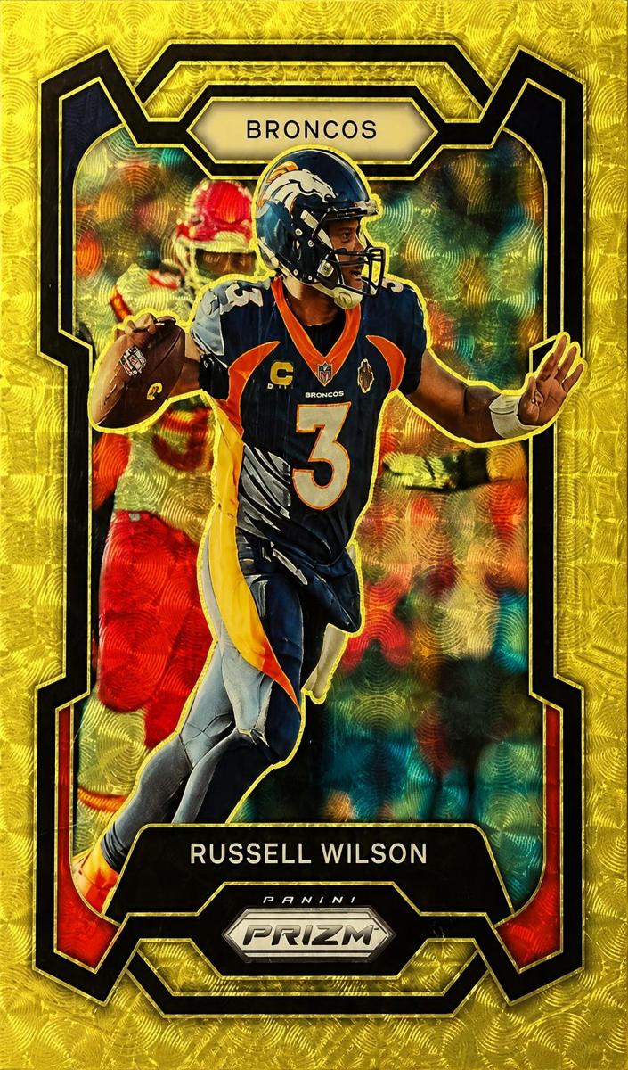 2023 Panini Prizm Football Gold Vinyl Russell Wilson #93 PSA 9