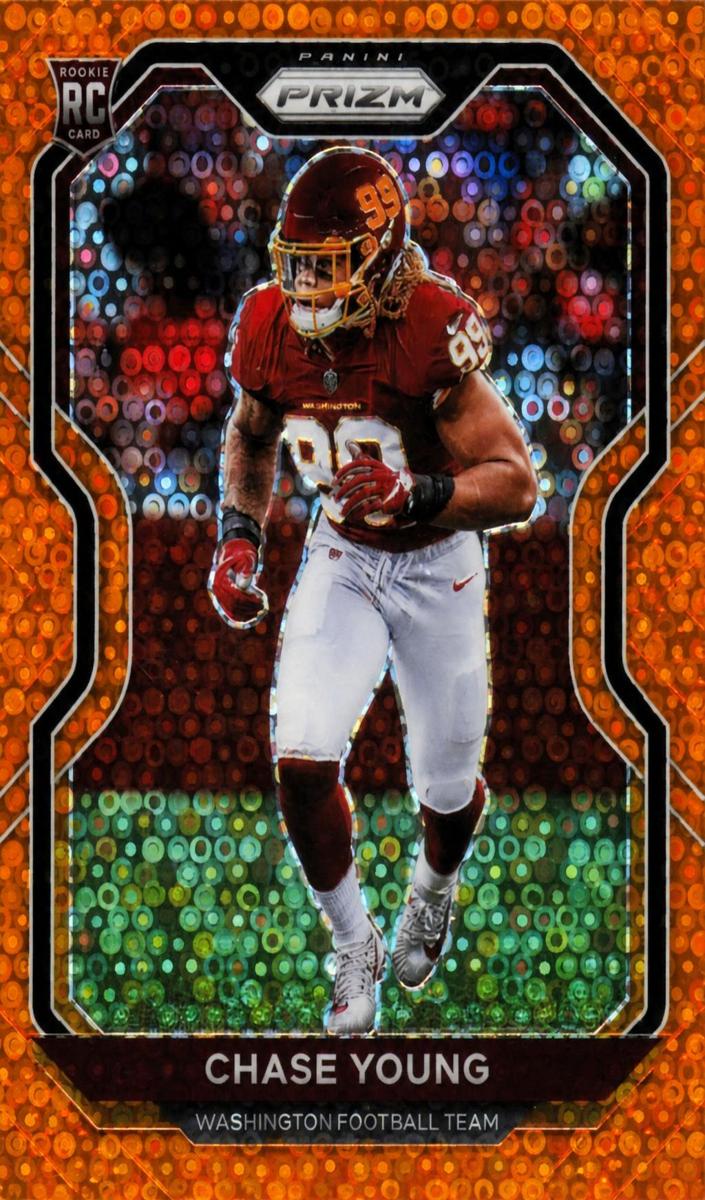 2020 Panini Prizm Football Disco Prizm Chase Young #383 PSA 10