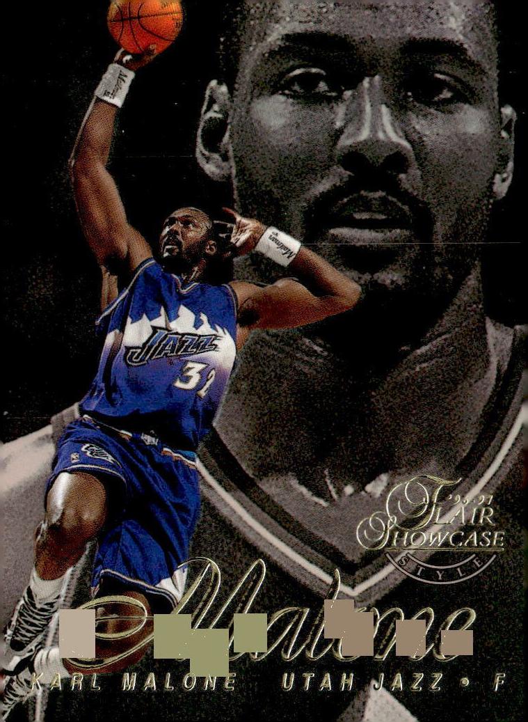 1996 Flair Showcase Basketball Row 2 Karl Malone #28 PSA 9